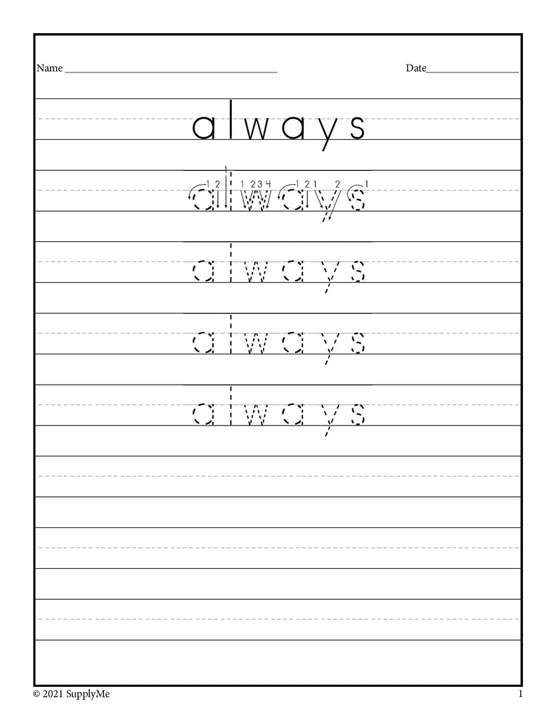 Dolch Sight Words Mega Bundle - Grades PreK-3 - Includes All 220 Dolch Sight Words - 24 Activities For Each Grade Level - Sight Word Worksheets, Printables, Flash Cards, And More