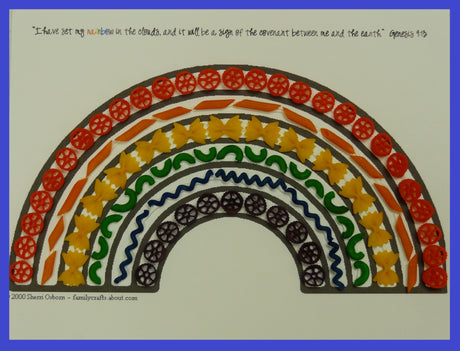 Colored Pasta Rainbow Craft