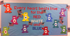 "Every Heart Beats True..." - Patriotic Bears Bulletin Board Idea