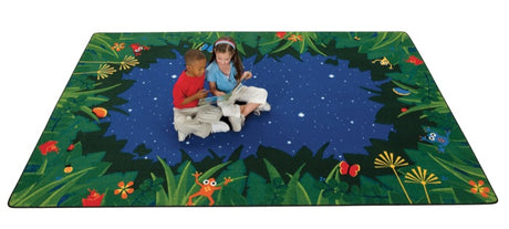 Peaceful Tropical Night Classroom Rug, 3'10" x 5'5" Rectangle