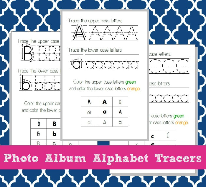 Photo Album Practice Pages - Alphabet Tracing