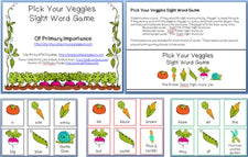 Pick Your Veggies Sight Word Game