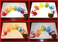 Hand Print Rainbows for St. Patrick's Day!