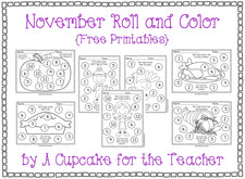 Thanksgiving Math - Themed Roll & Color Printables!