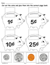 FREE Printable Money Matching Worksheet With Coins