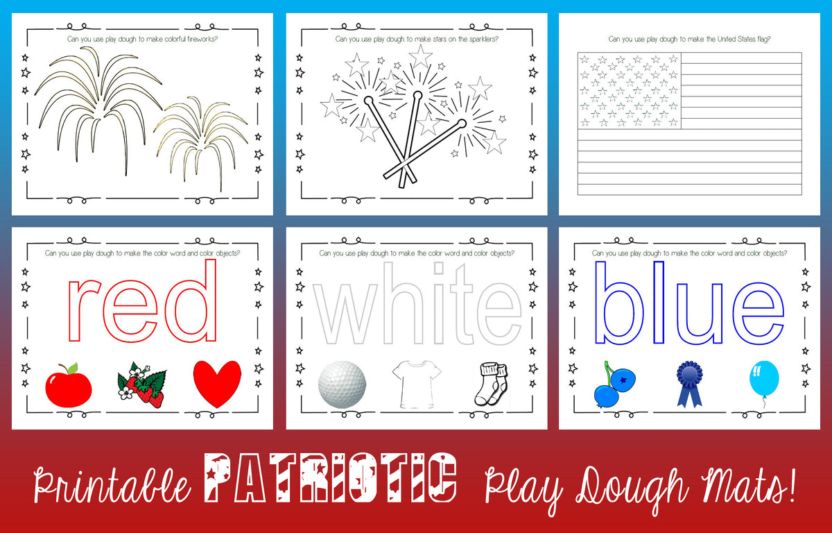 Printable Patriotic Play Dough Mats!