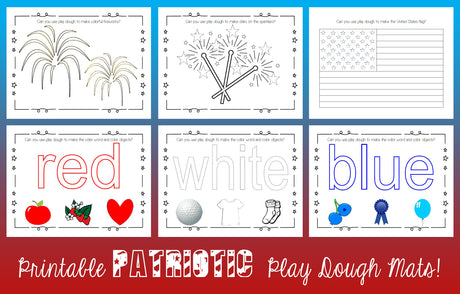 Printable Patriotic Play Dough Mats!