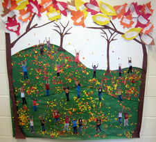 "Playing in the Leaves!" Sweet Fall Bulletin Board Idea
