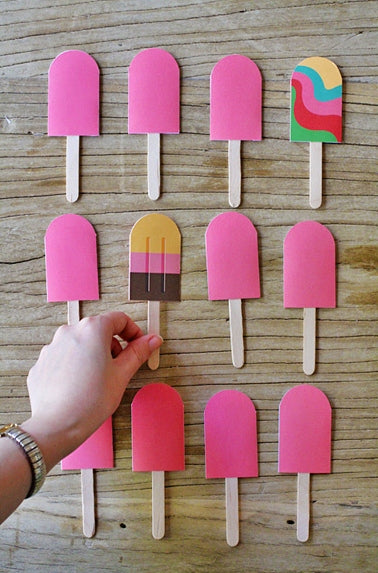 DIY Paper Popsicle Memory Game
