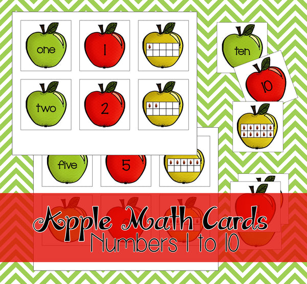 FREE Printable Apple Math Cards SupplyMe