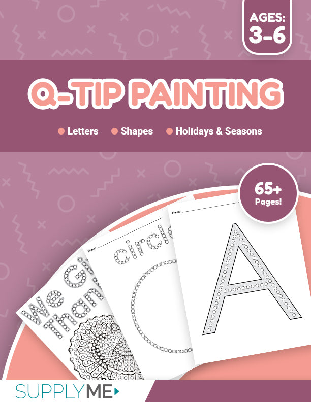 Q-Tip Painting and Glue Dot Fine Motor Practice for Summer
