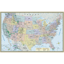 U.S. Map Laminated Poster 50" x 32"