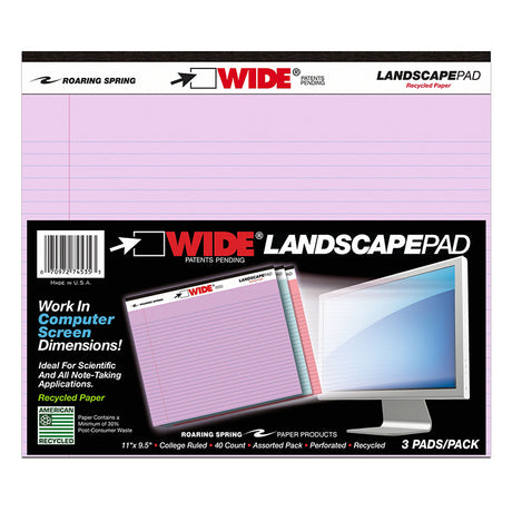 Landscape Pad, 3 Pack Assorted 
