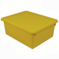 Stowaway Yellow Letter Box With Lid 13 x 10-1/2 x 5