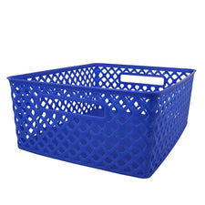 Medium Woven Basket, Blue