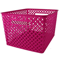Large Woven Basket, Hot Pink