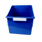 Wide Shelf File with Label Holder, Blue
