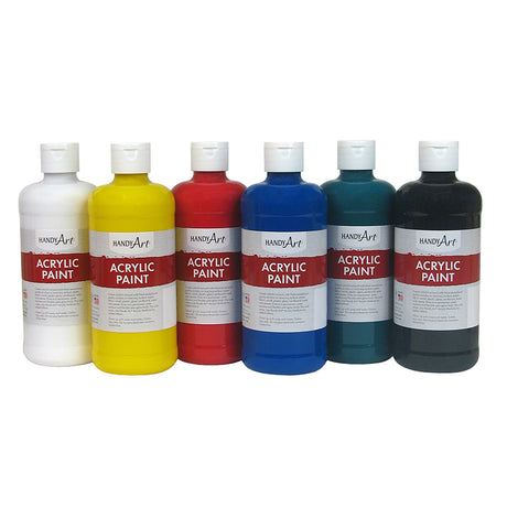 Handy Art® Student Acrylic Paint, 16 Oz Assorted Set of 6