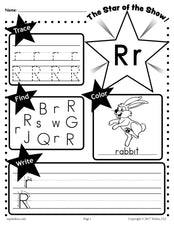 FREE Letter R Worksheet: Tracing, Coloring, Writing & More!