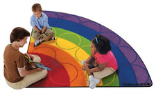 Rainbow Rows Colorful Classroom Rug, 6' Corner