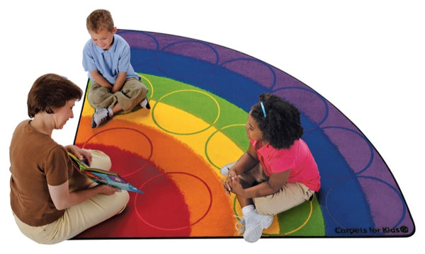 Carpets for Kids Rainbow Rows Colorful Classroom Rug, 6' Corner ...