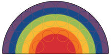 Rainbow Rows Colorful Classroom Rug, 6' x 12' Semi-Circle
