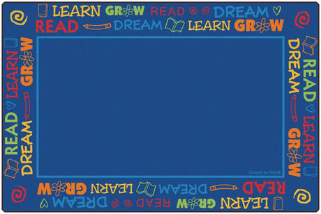 Colorful Read To Dream Border Classroom Rug, 8' x 12' Rectangle