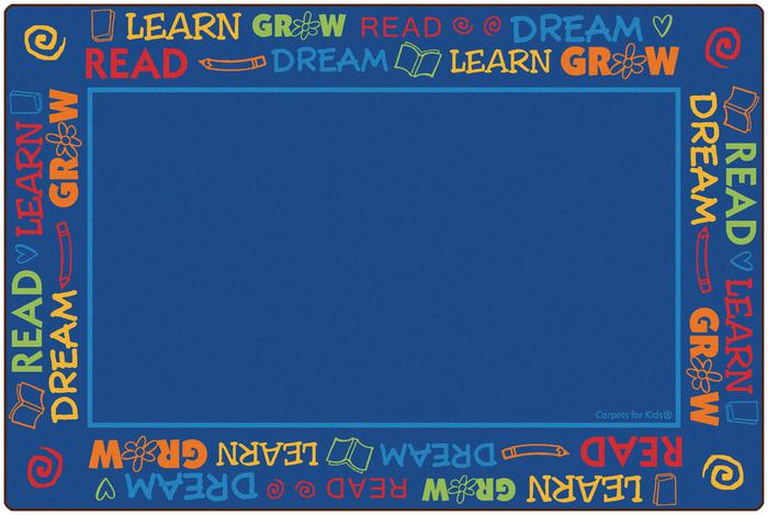 Colorful Read To Dream Border Classroom Rug, 4' x 6' Rectangle