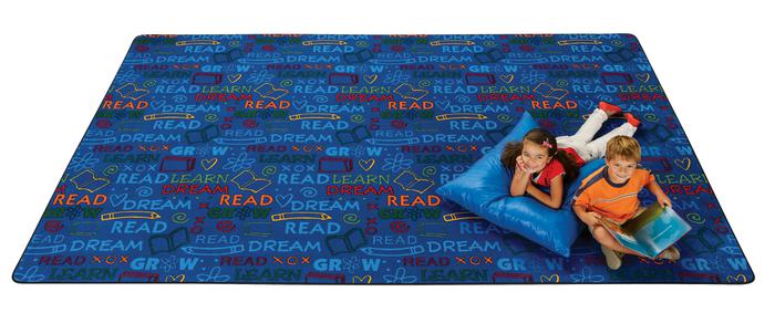 Colorful Read To Dream Pattern Classroom Rug, 8' x 12' Rectangle