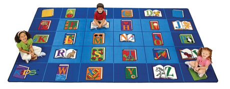 Reading By The Book Alphabet Classroom Circle Time Rug, 5'10" x 8'4" Rectangle