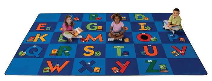 Reading Letters Library Circle Time Rug, 8'4" x 13'4" Rectangle