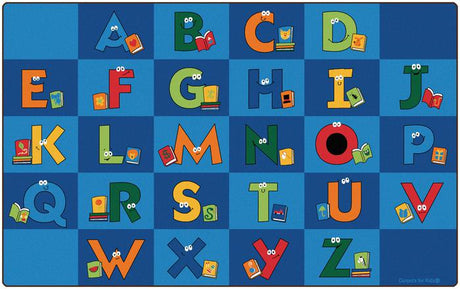 Reading Letters Library Circle Time Rug, 8'4" x 13'4" Rectangle
