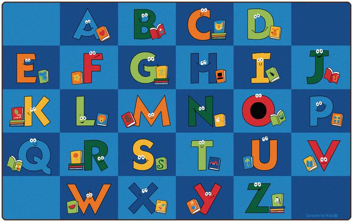 Reading Letters Library Circle Time Rug, 8'4" x 13'4" Rectangle