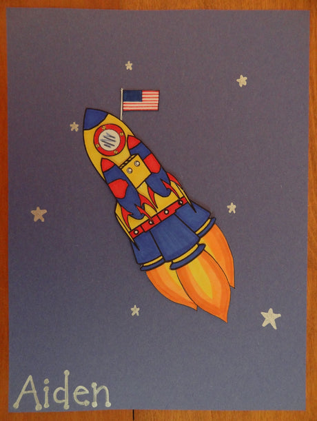 Patriotic Roll-A-Rocket Game & Craft