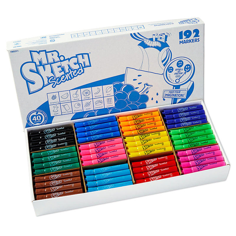 Mr. Sketch Scented Chisel Tip Markers, 192 Count