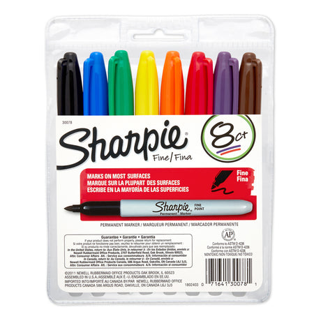 Sharpie Permanent Fine Point 8-Set Marker Set