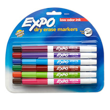Expo Low Odor Dry Erase Fine Tip Markers, 12 Color Set