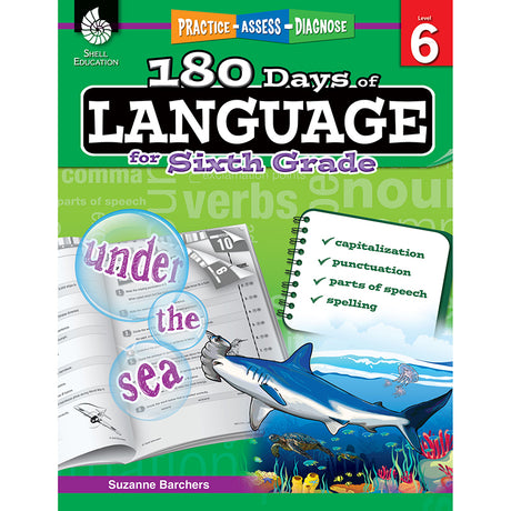 Practice, Assess, Diagnose: 180 Days of Language for Sixth Grade