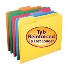 Colored File Folders with Reinforced Tab, 100 Per Box