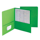 Standard Two-Pocket Folders, Green, 25 Per Box