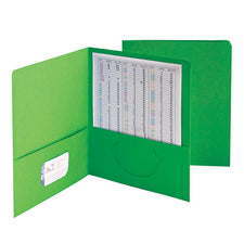 Standard Two-Pocket Folders, Green, 25 Per Box