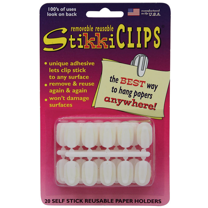 Stikki Clips White 20 Per Pack