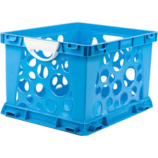 Premium File Crate with Handles, Blue