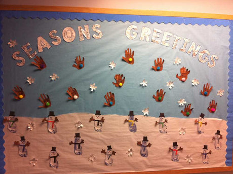 Season's Greetings Winter Themed Bulletin Board Idea