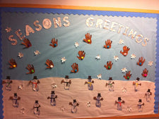Season's Greetings Winter Themed Bulletin Board Idea