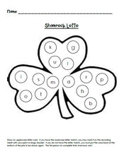 Shamrock Lotto - St. Patrick's Day Letter Practice