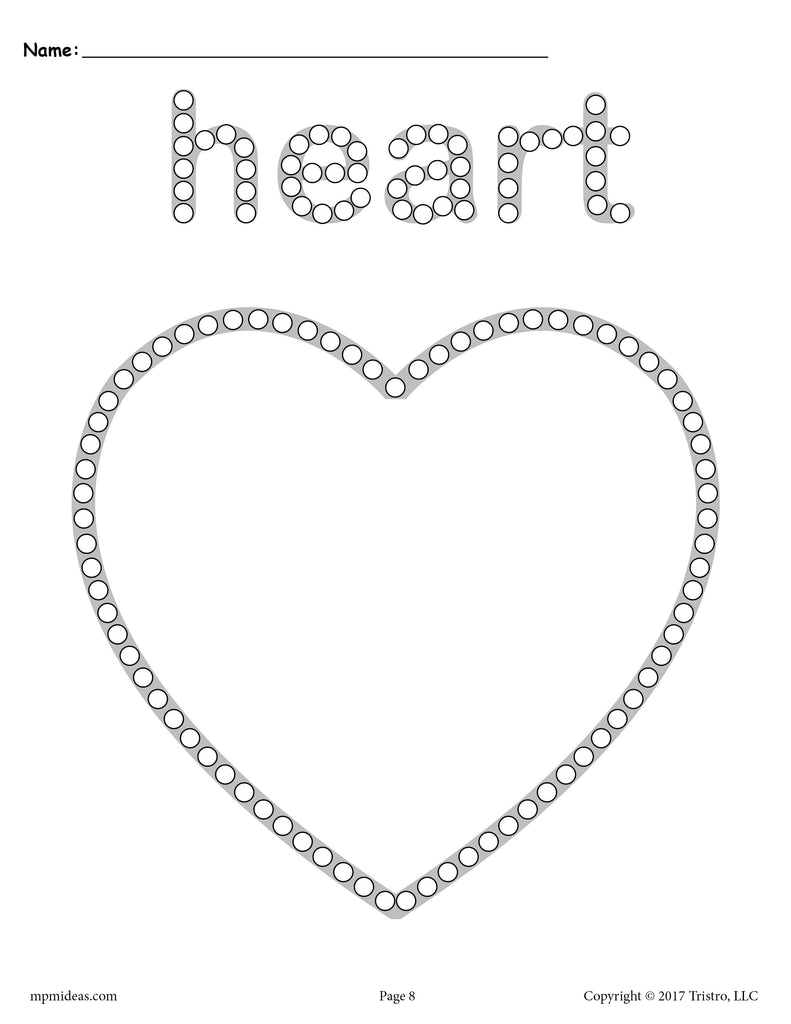 FREE Heart Q-Tip Painting Printable!