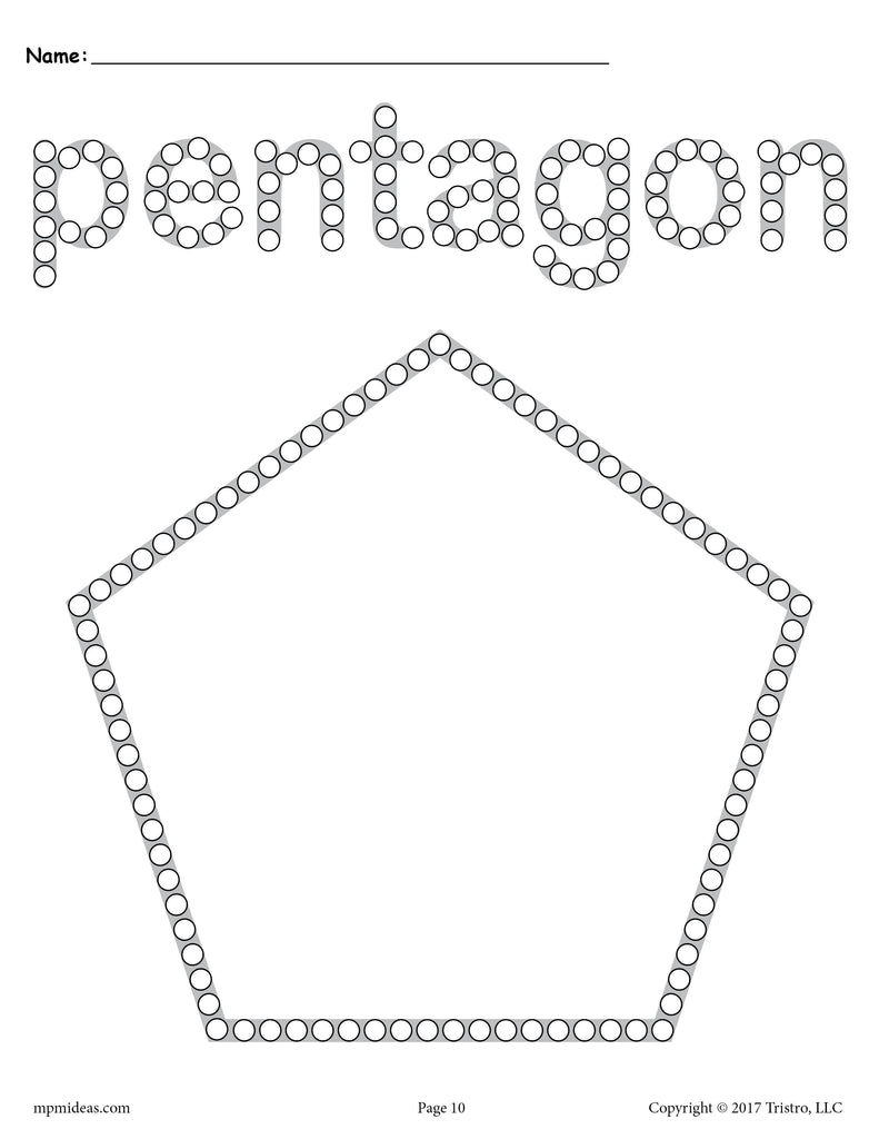 FREE Pentagon Q-Tip Painting Printable!
