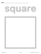 FREE Square Q-Tip Painting Printable!