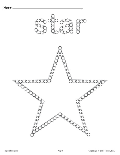 FREE Star Q-Tip Painting Printable!